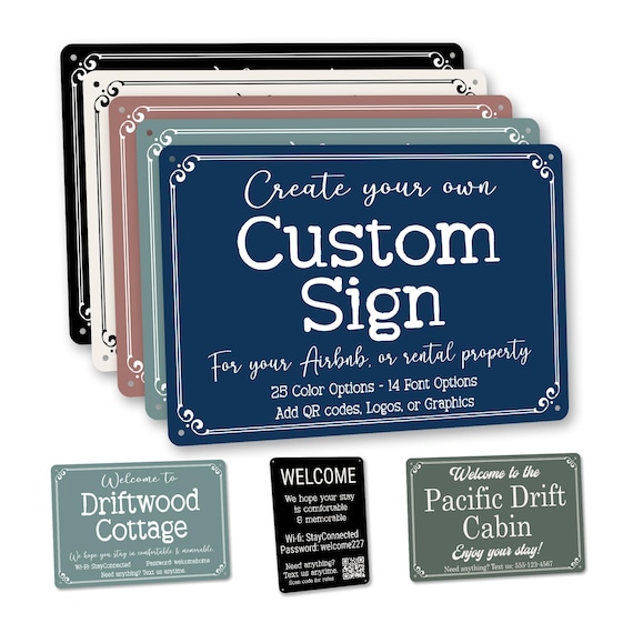 Custom Signs, Airbnb Sign, Rental Sign, House Rules, Vrbo Sign, Custom Instructions Sign, Wi-fi Sign, Message Sign, Rules Sign, Display Sign