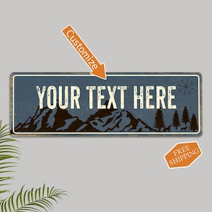 Personalized Sign, Custom Text Sign, Camping Outdoors Sign, Gift Hiking Custom, Cabin Lodge Lake House RV Caravan Sign 106180091001