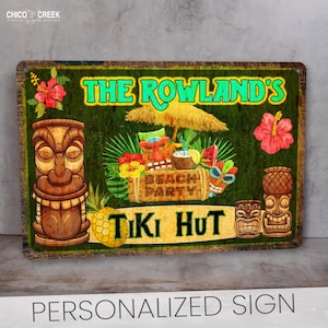 Custom Tiki Hut Sign, Tiki Decor, Gift For Her, Gift For Him, Backyard Sign, Tiki Bar, Custom Bar Sign, Beach Bar Decor, Beach House Sign