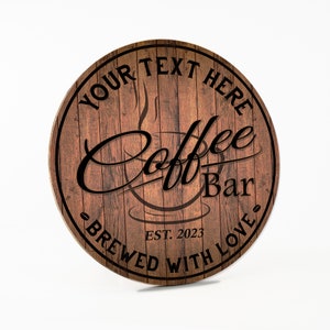 Personalized Coffee Bar Sign Wood Signs Coffee Bar Decor Kitchen Decor Cafe Gifts for Her Gift for Him Cafe Decor Coffee Sign B3-00140071001