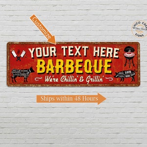 Personalized BBQ Sign, Barbecue Gifts, Gift For Him, Grill Master Gifts, Fathers Day Gift, BBQ Gifts, Outdoor Sign, Outdoor Wall Decor
