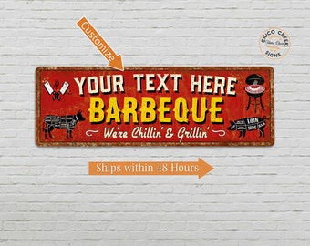 Personalized BBQ Sign, Barbecue Gifts, Gift For Him, Grill Master Gifts, Fathers Day Gift, BBQ Gifts, Outdoor Sign, Outdoor Wall Decor