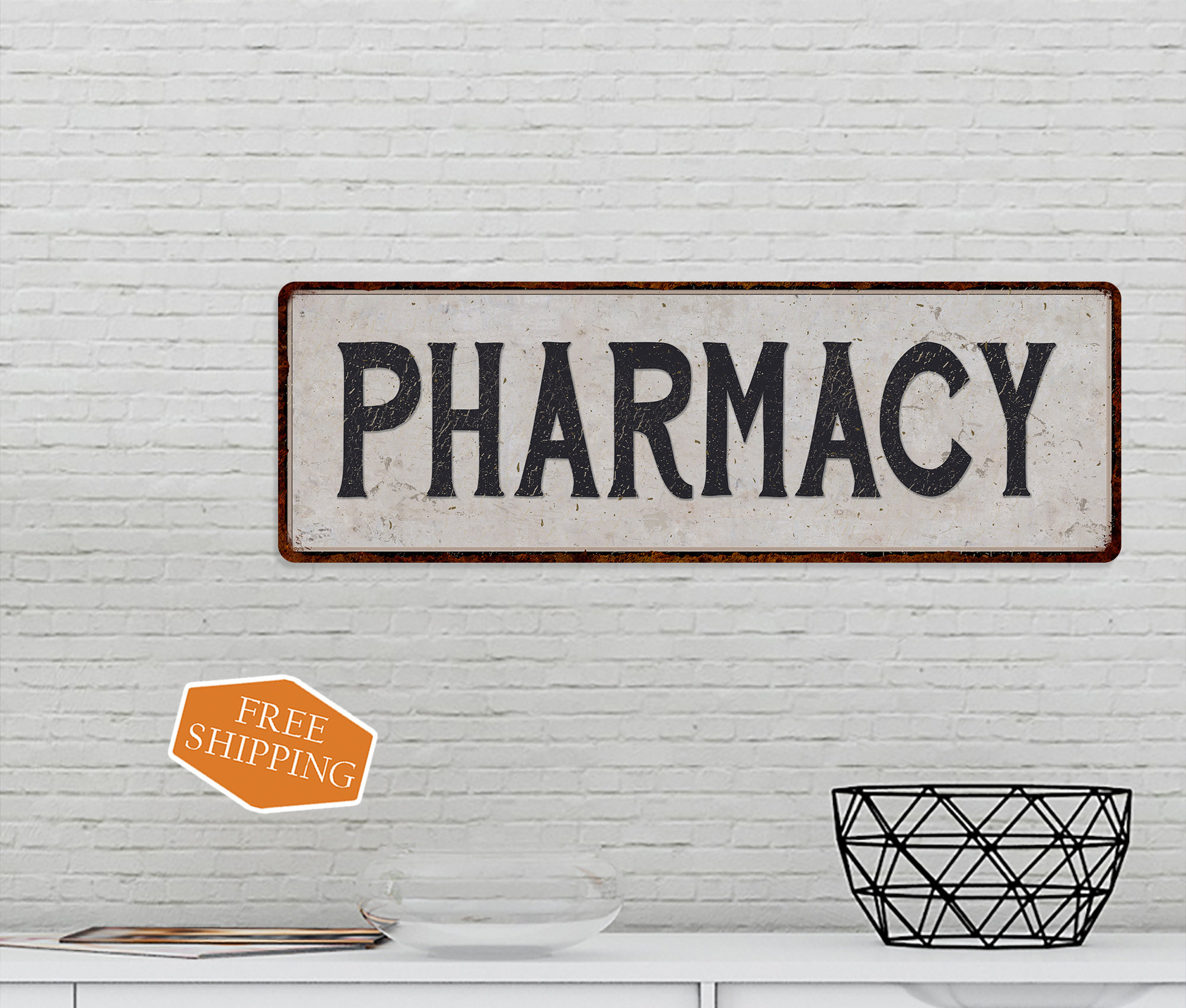Pharmacy Sign, Vintage Looking Reproduction Sign, Apothecary Druggist ...