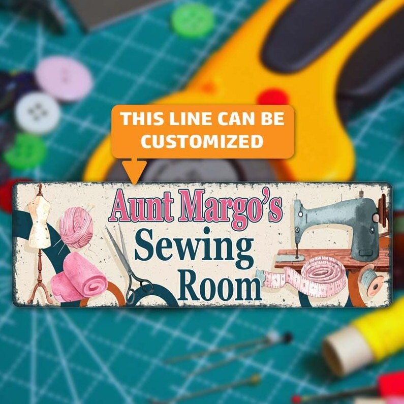 Personalized Sewing Room Sign Custom Name Signs Craft Decor Etsy