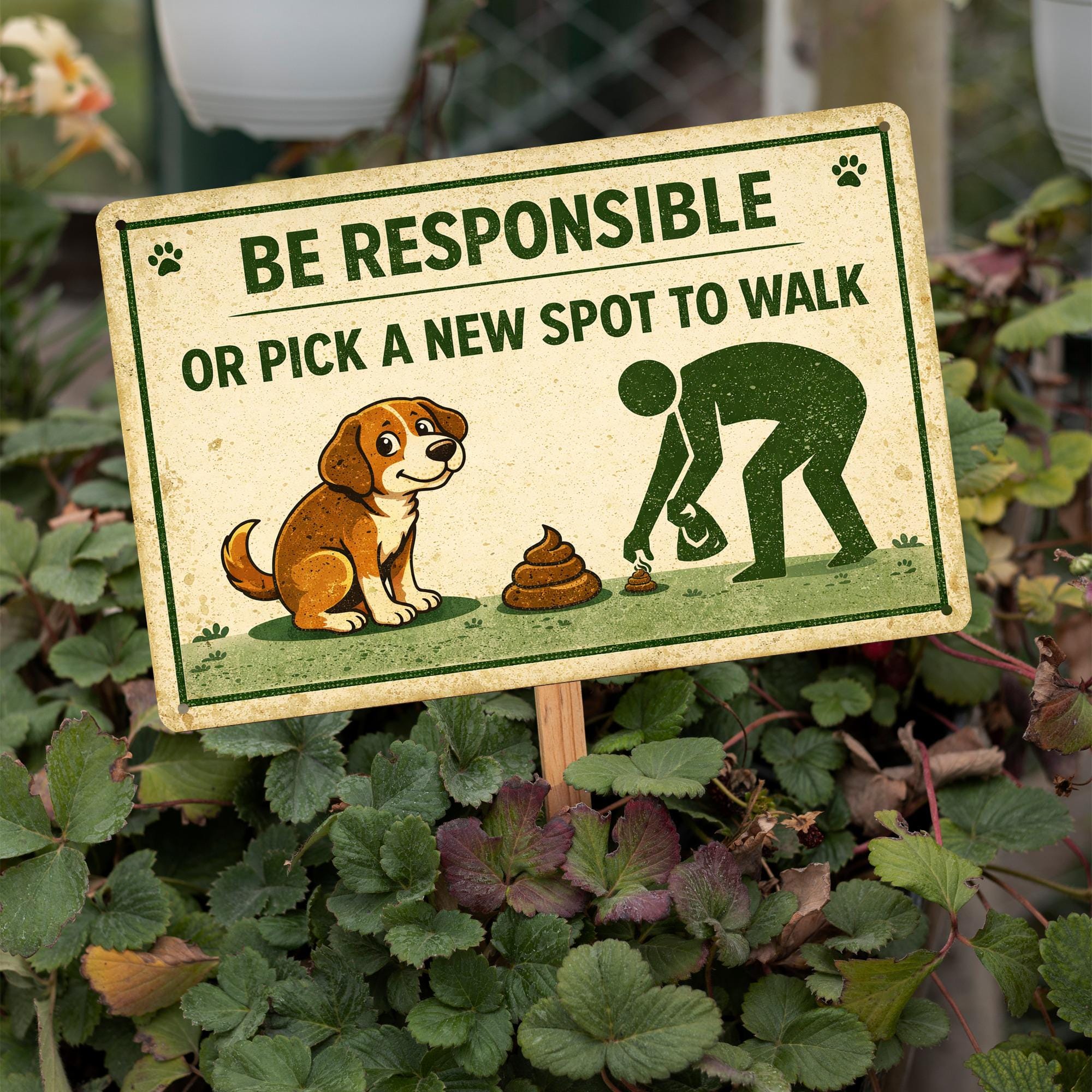 Be Responsible Sign, Funny Dog Sign, Dog Poop Sign, Pet Cleanup Sign ...