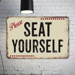 Please Seat Yourself Sign, Restaurant Sign, Food Order Sign, Togo Food Sign, Cafe Diner Wall Decor, Seating Sign 108120061062