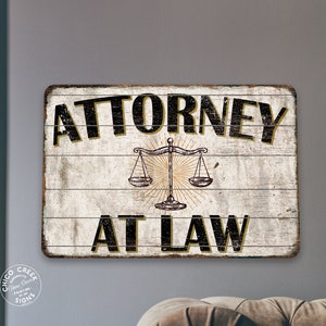 Attorney At Law Sign Lawyer Office Decor Farmhouse Rustic Decor Legal Law Wall Art 108122001060