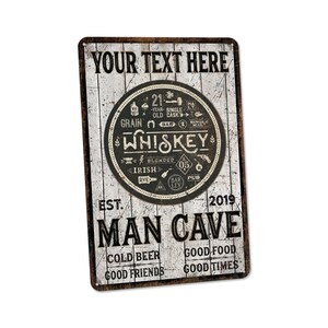 Personalized Man Cave Sign Gift For Him Man Cave Gift Whiskey Bar Sign Whiskey Gift Home Bar Decor Pub Sign Tavern Mancave 108122002128