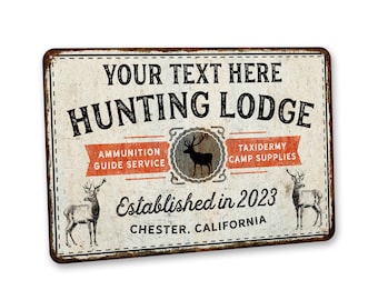 Custom Hunting Lodge Sign Cabin Decor Custom Sign for Cabin Decor Deer Hunter Gift Garage Wall Art Wall Art Gift For Hunters 108122002208