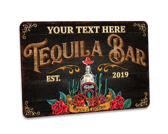 Personalized Tequila Bar Sign Gift Tequila Sign Rustic Tequila Bar Decor Custom Bar Gift For Him Man Cave Speakeasy Margarita 108122002173