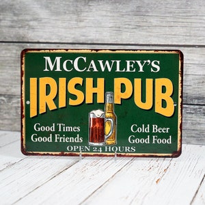 Personalized Irish Pub Sign Custom Metal Sign Bar Tavern Home Bar Ireland Gift Wall Art Decor ...