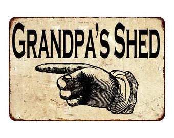 Mdf Grandpa's shed sign fathers day dad gift Grandad Grandpa hanging holes  S121 