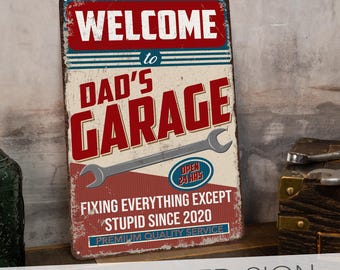Custom Garage Sign, Custom Metal Sign, Man Cave, Mechanic Gifts, Gift for Him, Retirement Gift, Workshop Sign, Garage Decor, Garage Wall Art