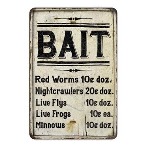 Bait Shop Sign, Bait Price List Sign, Farmhouse Style Rustic Sign