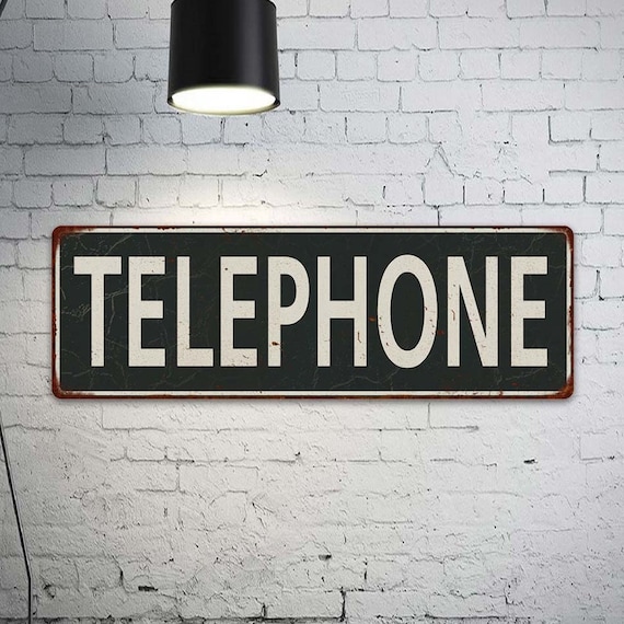 Telephone Sign, Phone Booth Vintage Looking Sign, Courtesy Phone