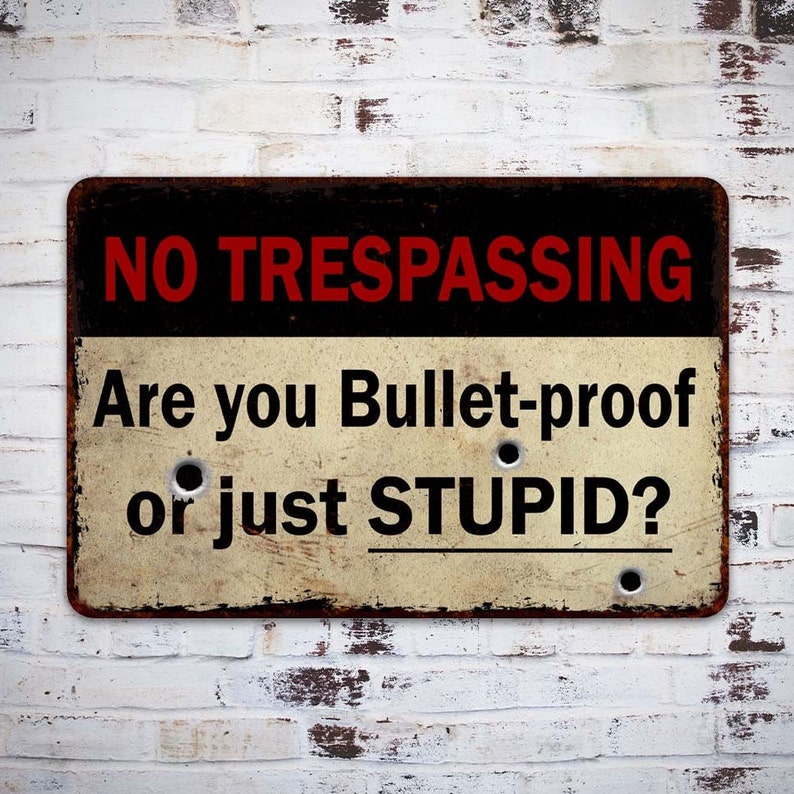 Lustiges Metall-Schild „No Trespassing“ – Mit Spruch, 20x30 Cm, Perfekt Für Garten, Garage & Wanddekoration