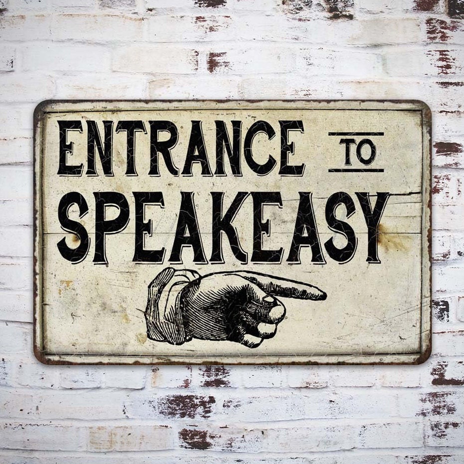 Welcome to the Speakeasy Sign Prohibition Home Bar Whiskey Bar Vintage  Signs 12 Round 200122001011