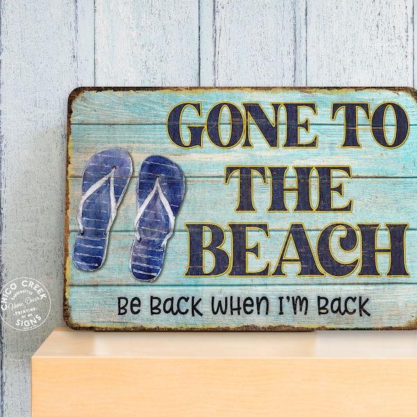 Gone to the Beach Sign Ocean Home Decor Beach House Waves Sand Sun Summer Home Family Wall Art 108122001049