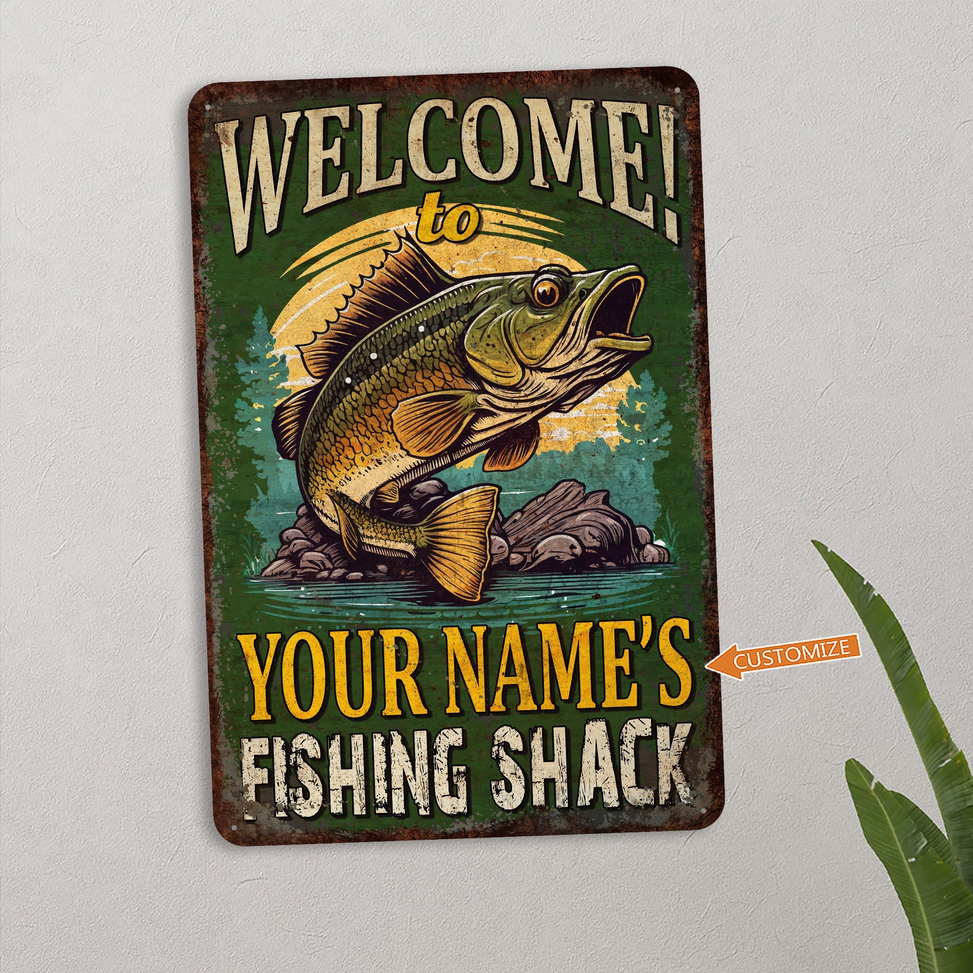 Custom Fishing Sign, Personalized Signs, Fishing Decor, Fishing Gifts ...