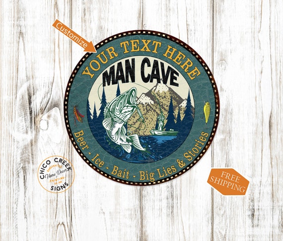 Personalized Man Cave Sign, Garage Shop Den Decor, Gifts for Dad
