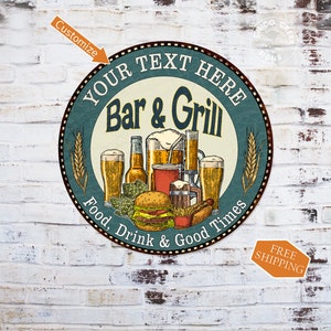 Personalized Bar and Grill Sign, Home Bar Decor, Den Whisky Beer Sign, Voted The Best, Wall Decor, Sign Dad Gift 100140023001