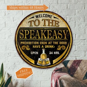 Speakeasy Sign, Speakeasy Decor, Alcohol Gifts, Gift For Him, Gift For Her, Prohibition, Bar Gifts, Bar Sign, Wall Art For Bar, Bourbon