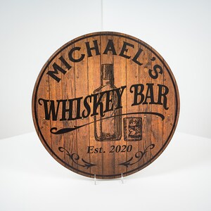 Personalized Whiskey Bar Sign Wood Signs Pub Bar Man Cave Wall Décor Speakeasy Home Bar Grill Accessories Custom Sign Gift B3-00140051001 image 4