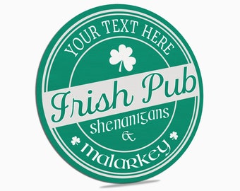 Irish Pub Sign with Family Name - Custom Metal Sign - Personalized Home Bar Decor - Irish Bar Decor - Unique Gift for Him - Gifts for Dad