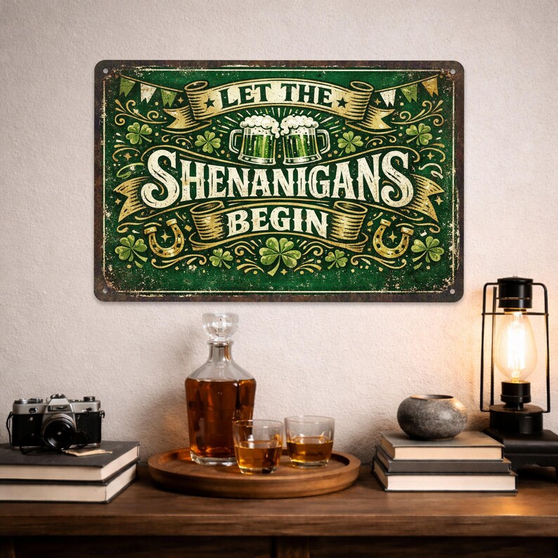 Fun Irish Signs Shenanigans Sign, Irish Wall Decor, Funny Irish Sign, Pub Wall Decor ...