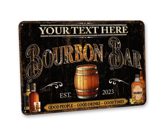 Custom Bar Sign Bourbon Bar Vintage Bar Decor Custom Metal Sign For Bar Home Bar Wall Art Personalized Gift For Men 108122002196