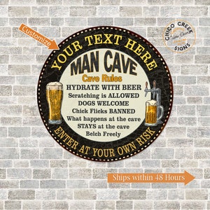 Personalized Man Cave Sign, Man Cave Decor, Beer Sign, Gift For Him, Custom Man Cave Sign, Fathers Day Gift, Custom Bar Sign, Pub Sign, Beer