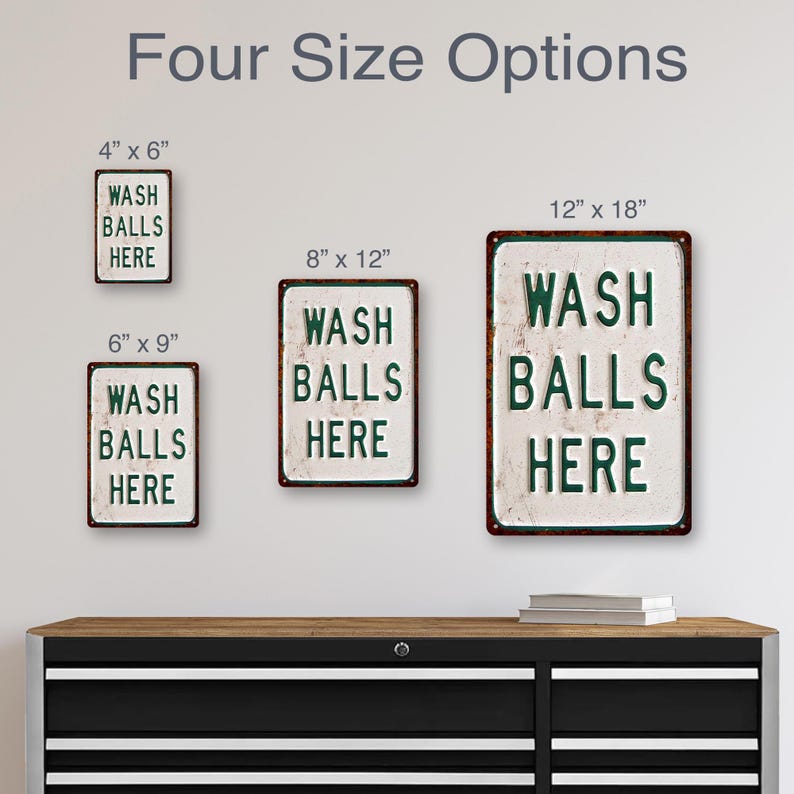 Panneau Wash Balls Here, panneaux drôles, décoration de golf, panneau drôle de salle de bain, panneau homme des cavernes, cadeaux golfeurs, amateurs de golf, cadeau pour lui, cadeau fête des pères image 7