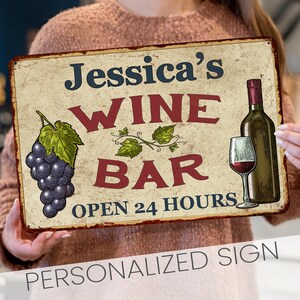Personalized Wine Bar Sign, Wine Lover, Gift For Her, Wine Sign, Wine Decor, Mothers Day Gift, Alcohol Decor, Home Wall Decor, Winery Decor