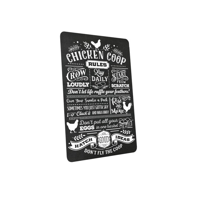 Chicken Coop Rules Sign Farmhouse Barn Fresh Eggs Say Cluck Etsy