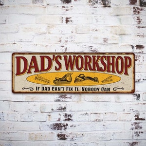 Dad&#39;s Workshop Sign, Man Cave Rustic Décor, Garage Woodshop Tool Shed Decor, Mechanic, Repair Shop, Gift For Dad Grandpa 106180091040