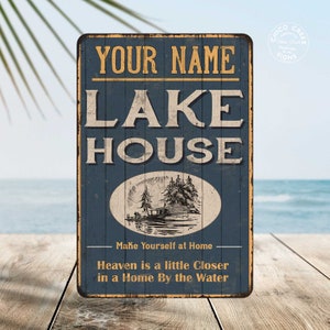 Custom Lake House Sign Metal Sign for Cabin Decor, Personalized Gifts, Housewarming Gifts For Cabin Home Decor Boat House 108120038001