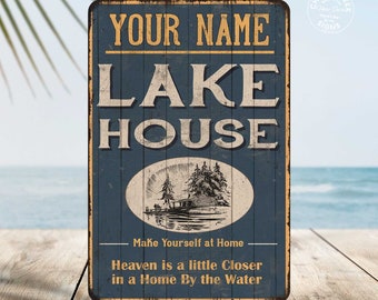 Custom Lake House Sign Metal Sign for Cabin Decor, Personalized Gifts, Housewarming Gifts For Cabin Home Decor Boat House 108120038001