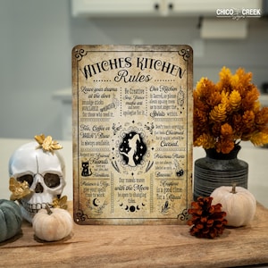 Witches Kitchen Metal Sign, Spell book, Witch Sign, Halloween Signs, Halloween Decor, Spooky Season, Halloween Gifts, Halloween Home Decor