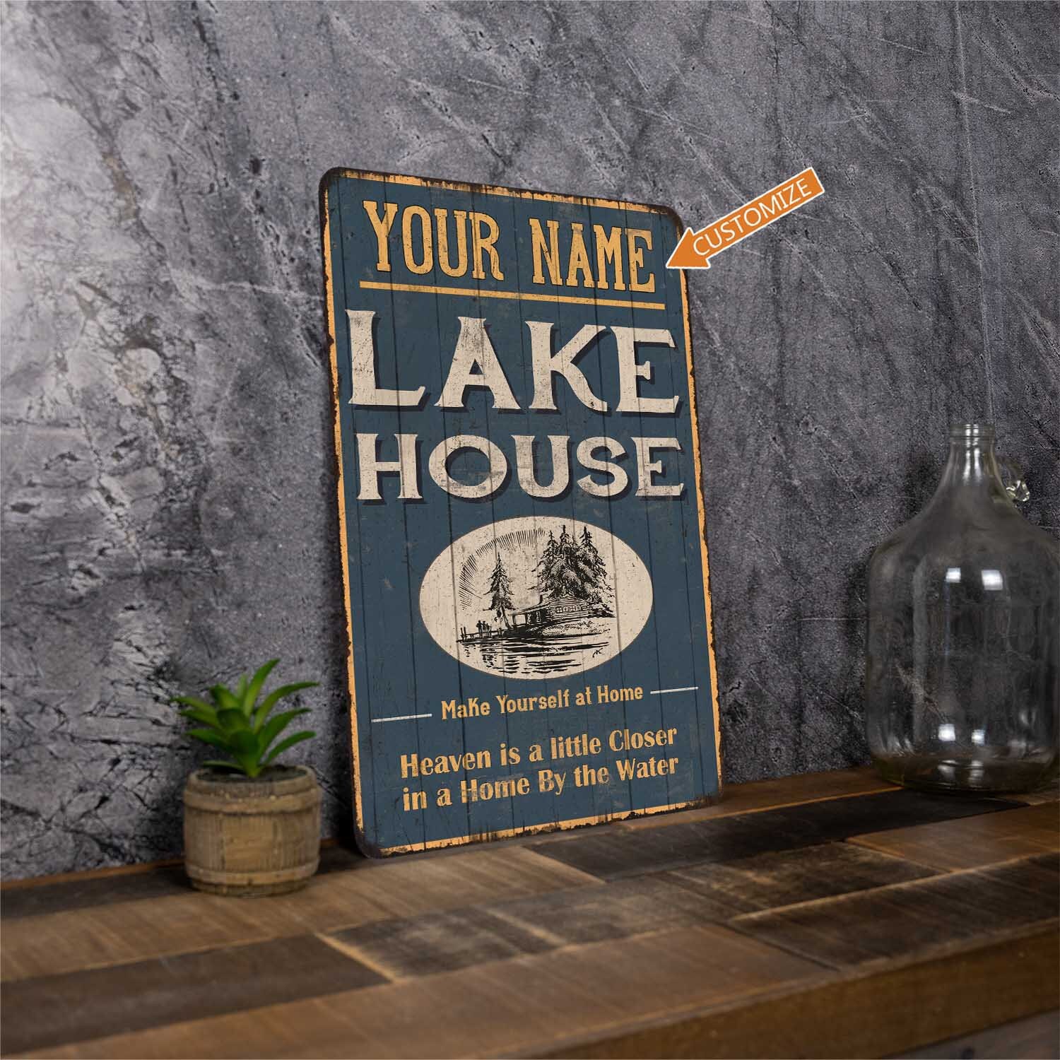 Custom Lake House Sign Metal Sign for Cabin Decor, Personalized Gifts ...
