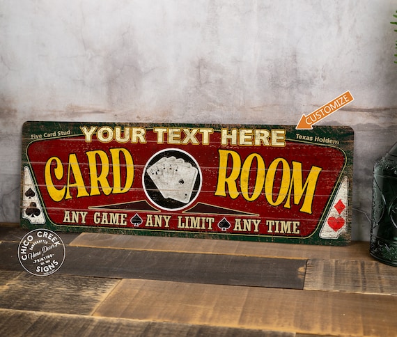 Personalized Card Room Sign Family Rec Room Board Game Poker Rummy  Blackjack Gift Wall Decor Your Name 106182002005 