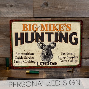 Personalized Hunting Lodge Sign, Custom Hunting Gifts, Gift For Him,  Lodge Sign, Lodge Decor, Cabin Sign, Cabin Decor, Hunter Gift, Deer