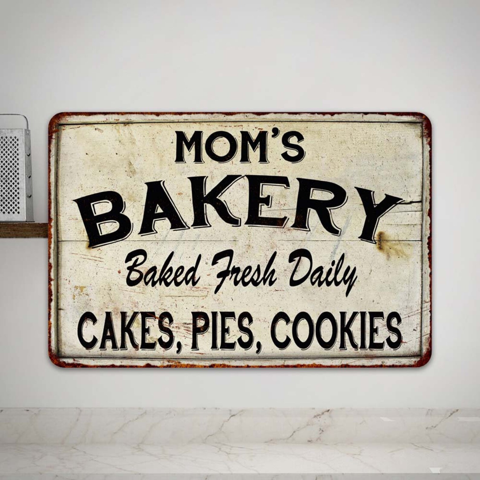 Mom's Bakery Sign Vintage Look Chic Distressed Wall - Etsy
