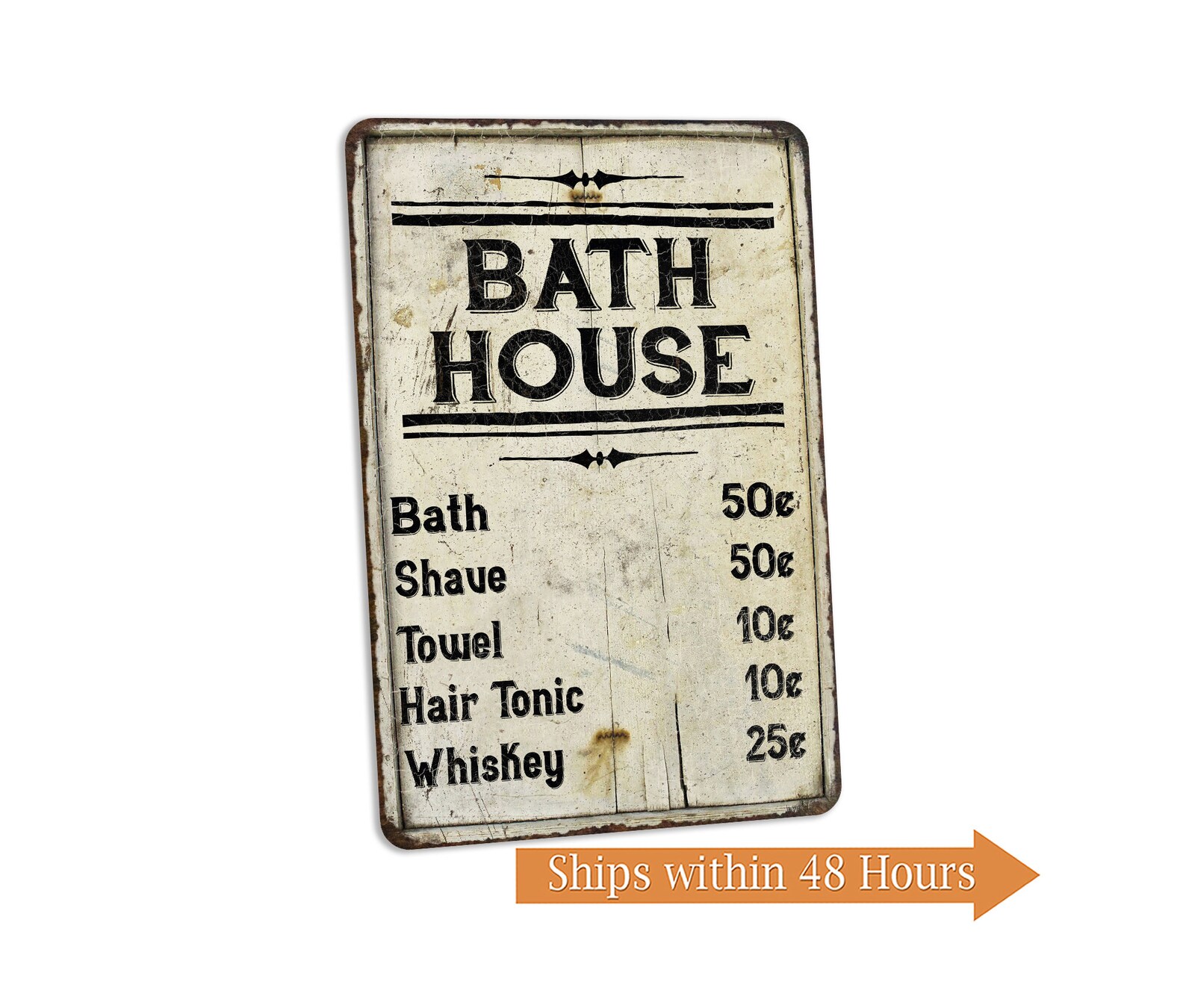 Bath House Price List Sign Bathroom Rustic Signs Restroom Sign Etsy