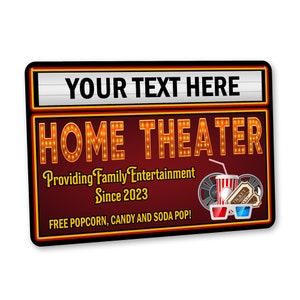Custom Home Theater Family Sign Movie Theater Decor Cinema Marquee Family Theater Video Game Movie Room 108122002118