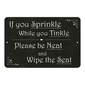 Funny Bathroom Sign, Sprinkle While You Tinkle, Restaurant Mens Room, Ladies Room Wall Decor, Restroom, Washroom 108120061030