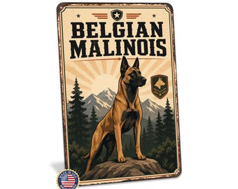 Belgian Malinois Metal Sign, Belgian Malinois, Dog Breed Signs, Dog Lover Gift, Animal Decor, Belgian Malinois Owner Gift, Made in USA