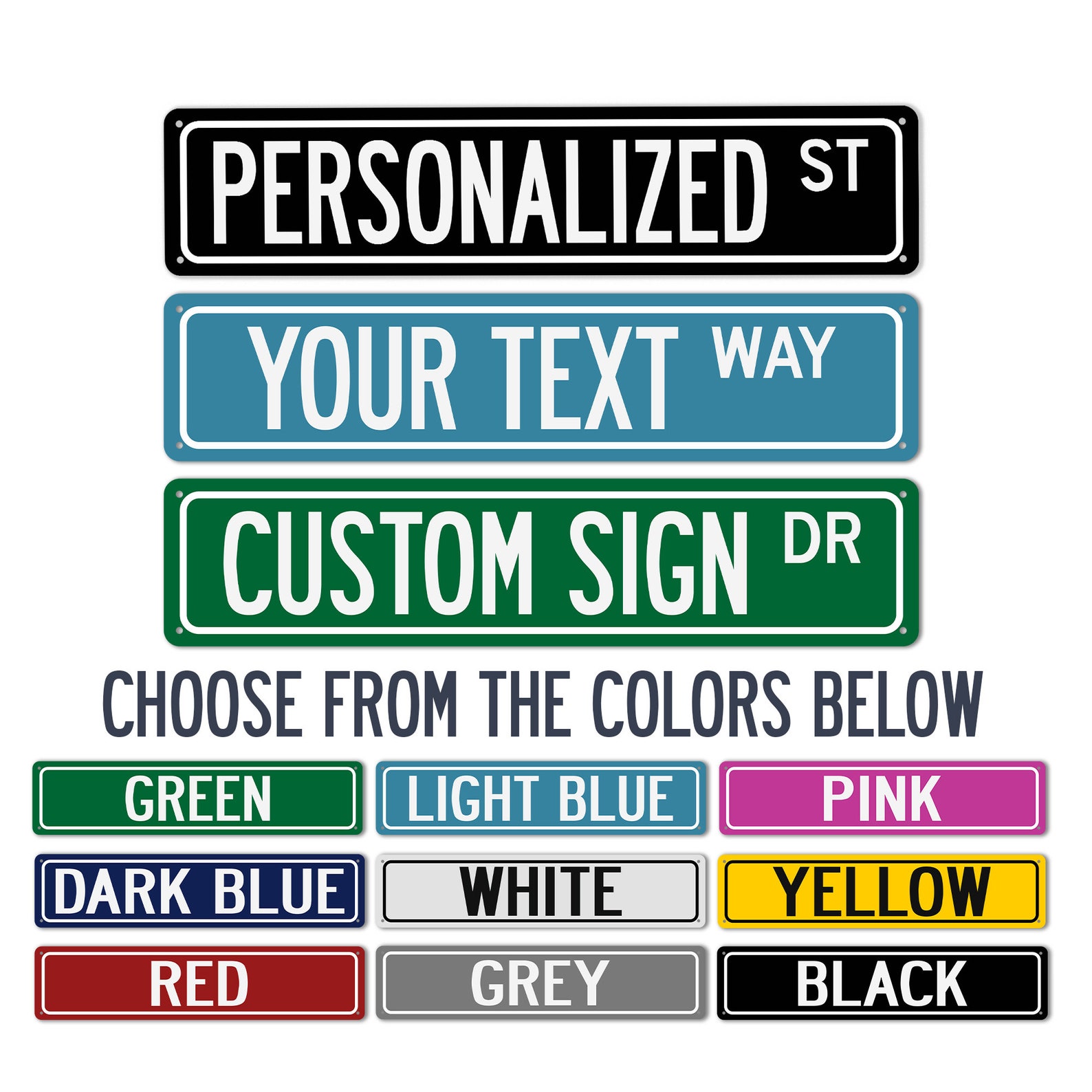 Custom Street Sign, Custom Text Sign, Clean Personalized Sign, Kids ...