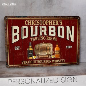 Personalized Bourbon Sign, Bourbon Gifts, Gift For Him, Bourbon Lover Gifts, Bourbon Decor, Custom Bar Decor, Custom Signs, Alcohol Sign