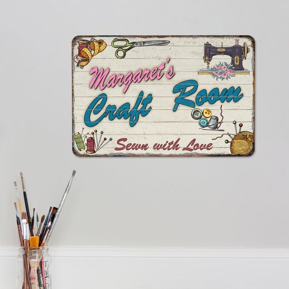 Personalized Craft Room Sign Art Studio Decor Painting Pottery