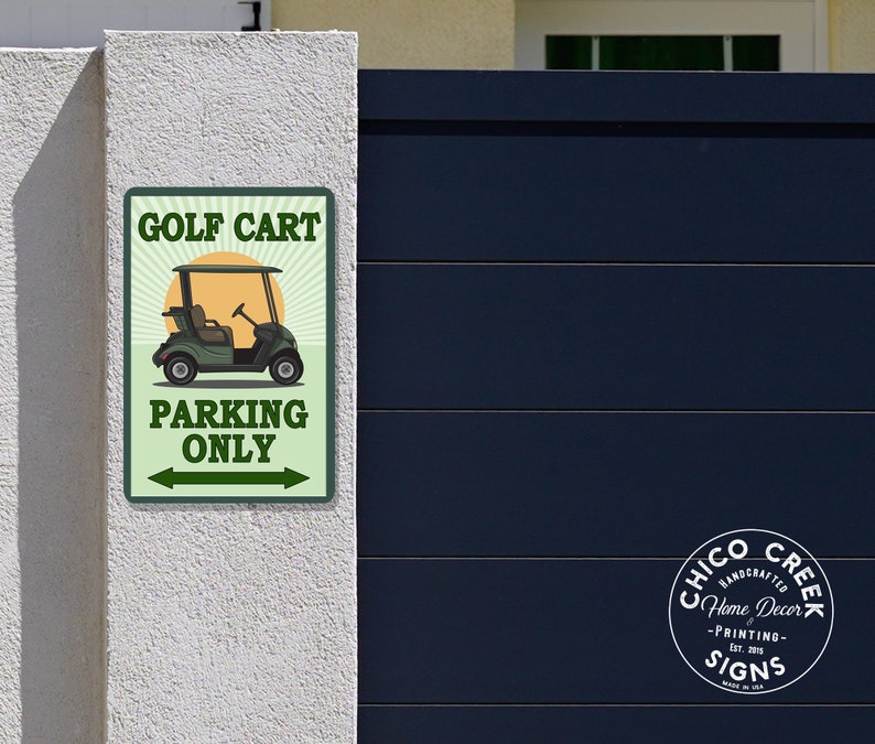 Golf Cart Parking Only Sign Golf Decor Golf Course Wall Etsy